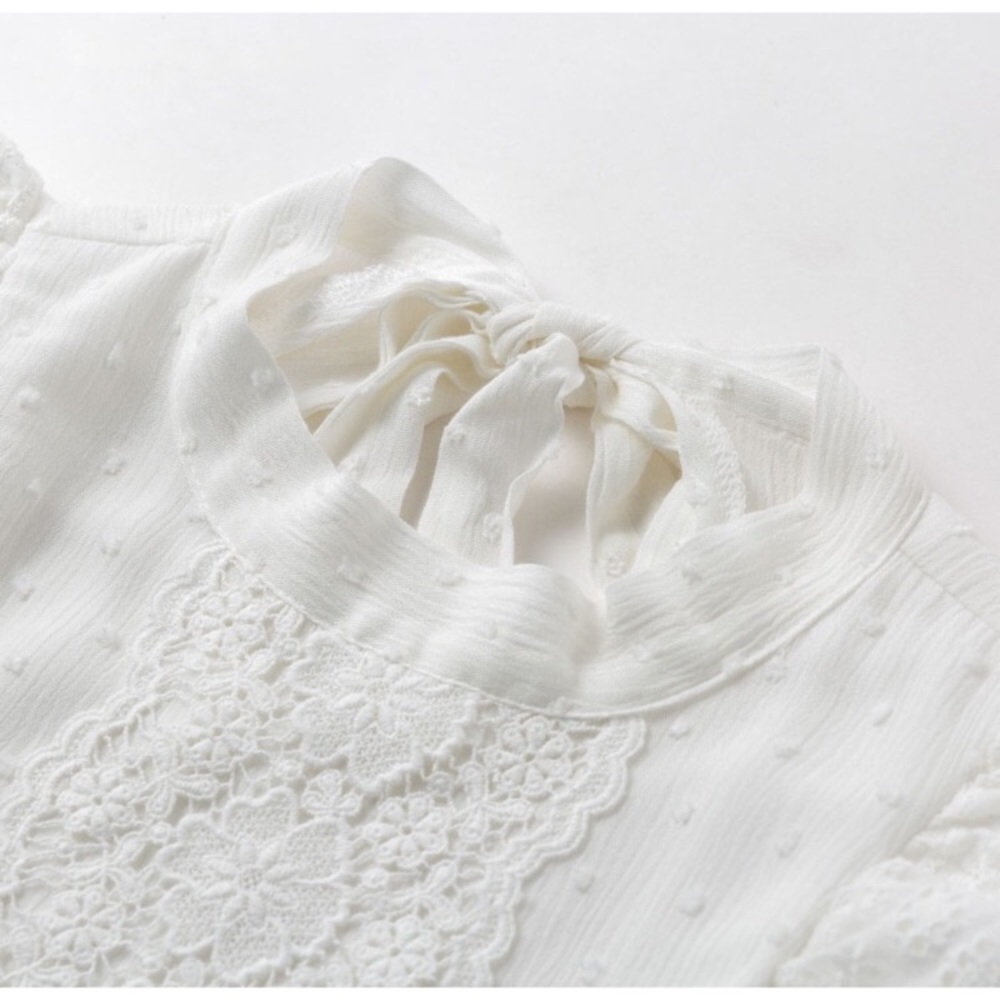 (Few left) Boho White lace backless sleeveless bow tie top - Picture 10 of 11